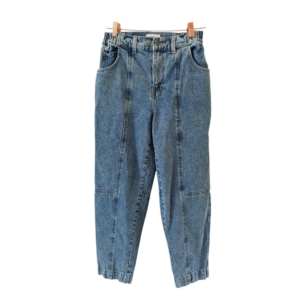 Pistola Lily Balloon Jeans Womens 27 Blue High Rise Seamed Tapered Denim